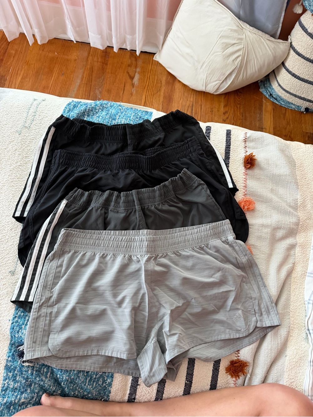 adidas Women's Athletic Shorts - Black and Gray